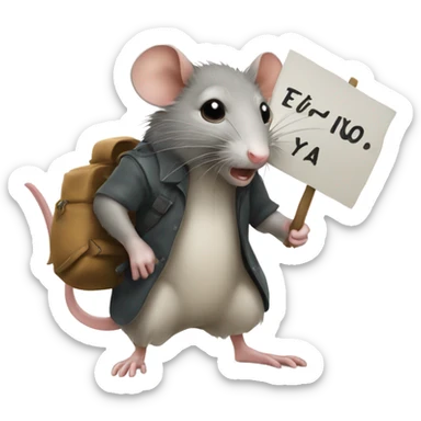 A rat holds a sign with the inscription: ETO YA sticker