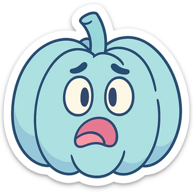 blue pumpkin in pastel toon style sticker