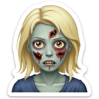 Mulher zumbi de cabelo loiro sticker