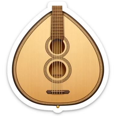 A traditional Ukrainian string instrument with a large pear-shaped wooden body, a short neck, and many strings arranged in a fan shape. It looks like a mix of a lute and a harp and is often held upright and played by plucking the strings. sticker