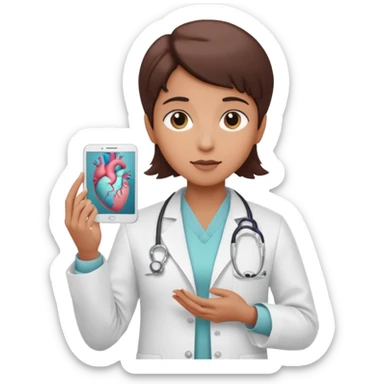  androgynous  medium skin toneradiologist holding an image of the uterus sticker