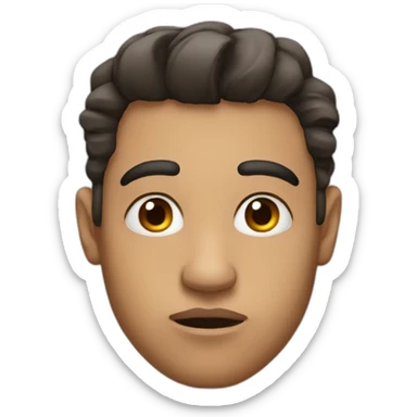 raised eyebrow with big lips sticker