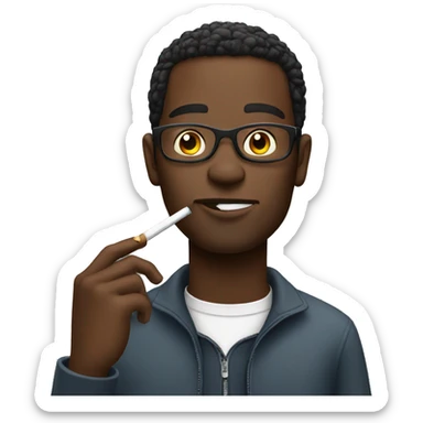 Black guy smoking a cigarette  sticker