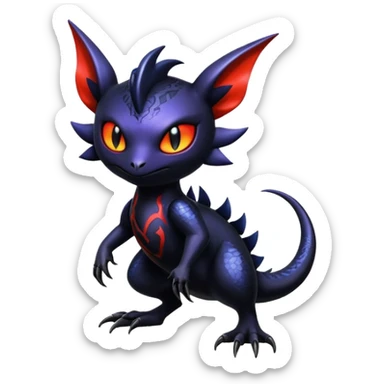 Shiny Epic Badass Gothic Noibat-Salandit-Litten-Hybrid sticker