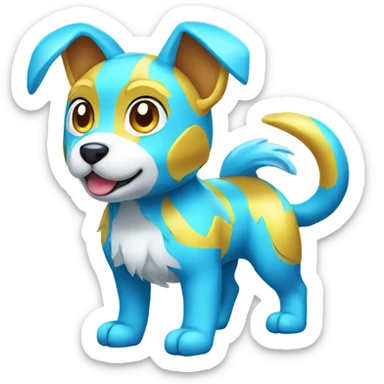 Colorful Shiny Electric Dog Pokémon sticker
