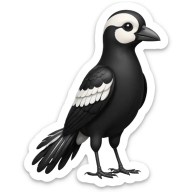 I want a magpie emoji standing that is bald sticker