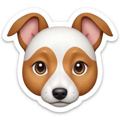 a fully white jack russell the size of a kelpie with light brown ears and a light brown patch on one eye sticker
