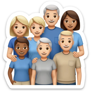 a meetup of middle aged adults sticker