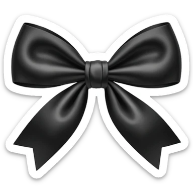 Black and white satin Bow sticker