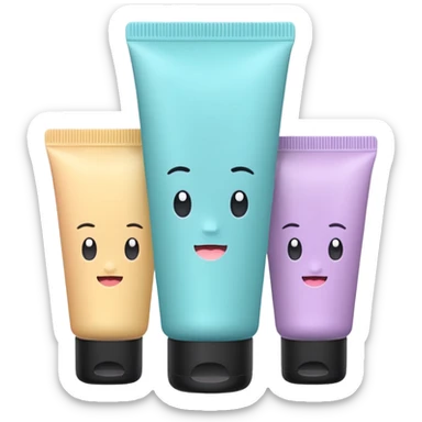a pastel squeeze tube cosmetic sticker