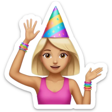 Birthday rave girl sticker