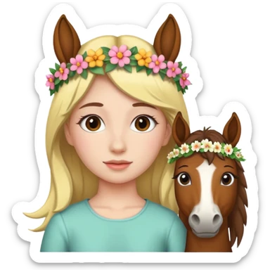 Girl with horse body sticker