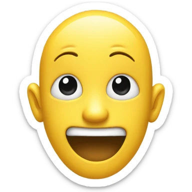 Yellow circle emoji head with pointer and index finger in mouth from the bottom and thumb sticking out  sticker