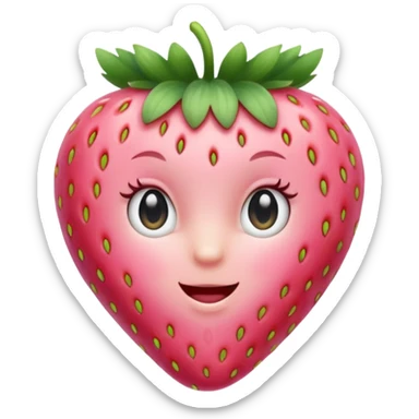 baby pink strawberry  sticker