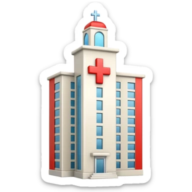 ivory tower with hospital first aid cross on it sticker