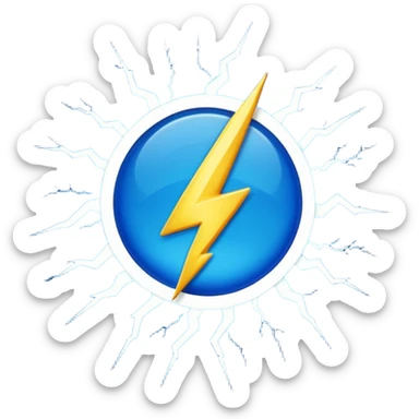 Can u generate a blue tick mark with lightning aura around it? make this as an emoliji sticker