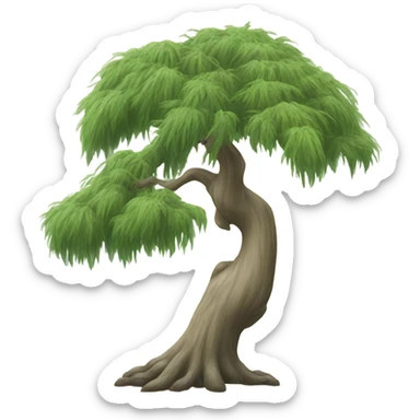 Bald cypress tree with Spanish moss on it  sticker