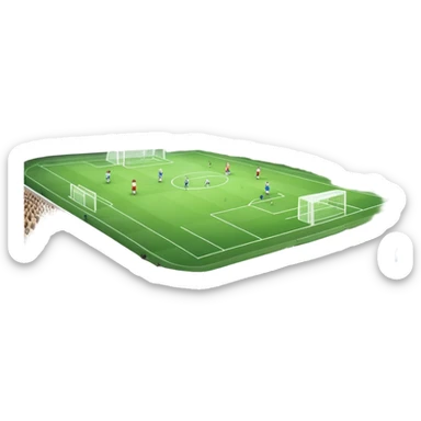 An icon showing a soccer stadium filled with close-up players in action, inspired by EA Sports FC 25. The design features players on the field, with the stadium lights shining brightly and a lively crowd in the stands. Transparent background highlights the energy and excitement of the match. sticker