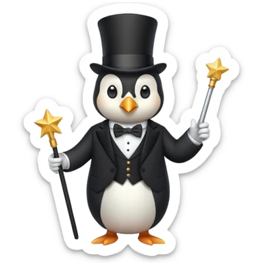 a magician penguin sticker