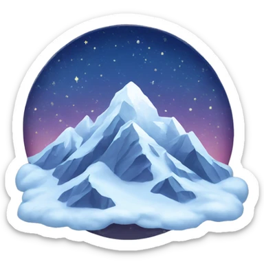 Snowcapped Mountain with stars sticker