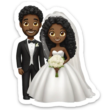 Handsome Jewish groom and beautiful black bride sticker