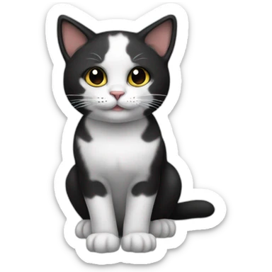 Cat blackand black sticker