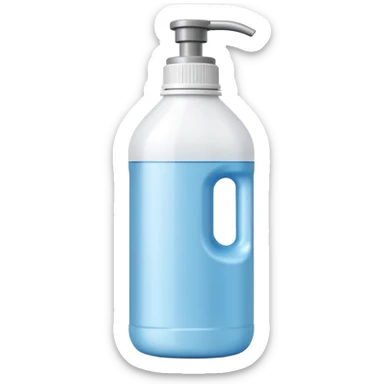 medium plastic bottle with slim, slightly curved body and pointed nozzle cap, bright clean color white or blue or red, precision application, active cleaning power, no label, no stains, no extras, apple emoji style, soft lighting, subtle shadows, emoji scale sticker