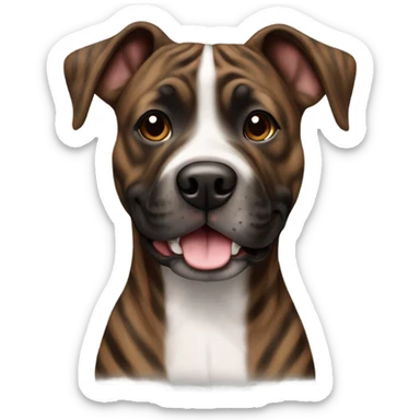happy brindle Staffordshire (with no white) sticker