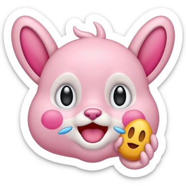 Labubu llorando, lágrimas rodando por las mejillas sticker