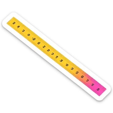 measuring ruler in cartoon style with bright colors, perspective composition, high saturation sticker