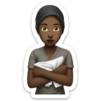 realism sick girl with a handkerchief sticker