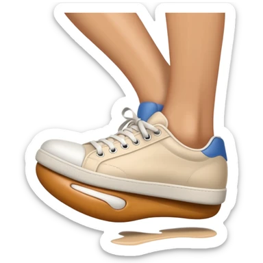 3D Apple-style emoji of a human foot wearing a sneaker, fully visible, stepping firmly on the ground, leaving a clear shoe print under the sole. Rounded, glossy, smooth, soft shadows, white background.



 sticker