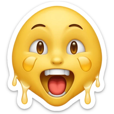 Emoji screaming of laughter sticker