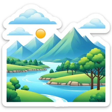 Modern aesthetic full scenic SCENERY sticker