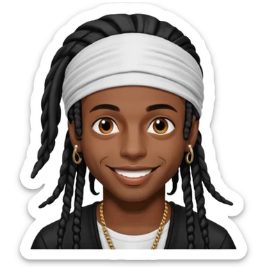 playboi carti vamp with durag and  dreads sticker