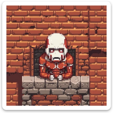 Colossal Titan peering over the wall from Attack on Titan sticker