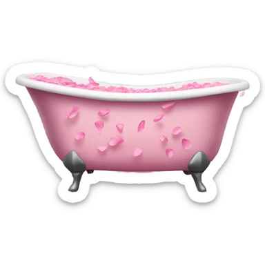 Bathtub filled with pink rose petals  sticker