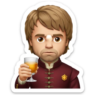 Tyrion lannister drinking with a smirk sticker