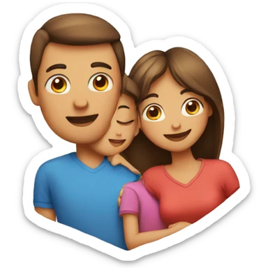 Heart and mom and dad and kids sticker