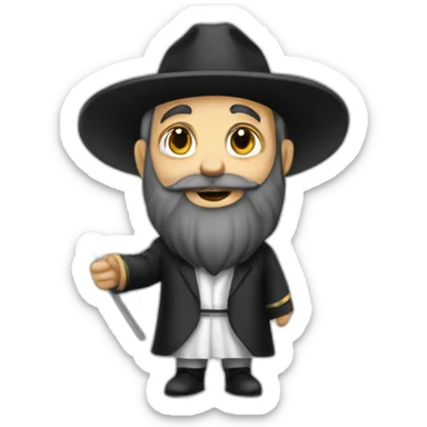 rabbi with payot holding the israeli flag sticker