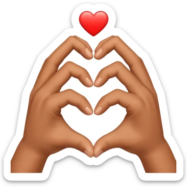 two hands creating a big heart sticker