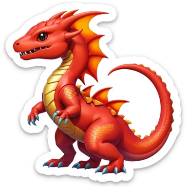 Cute Shiny iridescent Guilmon-Salandit-Fakémon-hybrid-creature (full body)  sticker