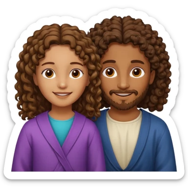 Jesus y una niña morena y crespa  sticker