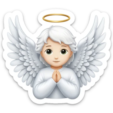 cute fluffy white angel wing sticker