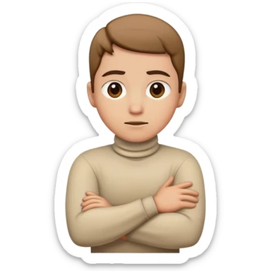 someone wit arms crossed around neck sticker