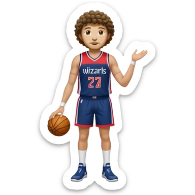 Curly hair short facial hair Washington Wizards Jersey white socks cover up the ankle legs and knees a right arm sleeve on your right arm full body Standing Tall sticker