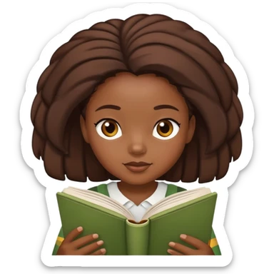 Zimbabwean girl reading a book sticker