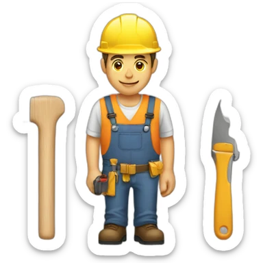 Worker with master carpenter sticker