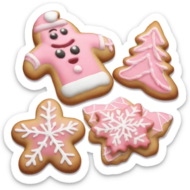 Pink frosted Christmas cookies sticker