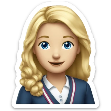  girl 10 years old blonde with blue eyes school president sticker